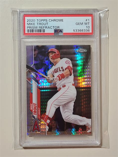 Mike Trout PSA 10 2020 Topps Chrome Prism Refractor Baseball Etsy In