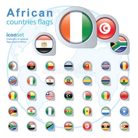 Set Of African Flags Vector Illustration Stock Vector Illustration