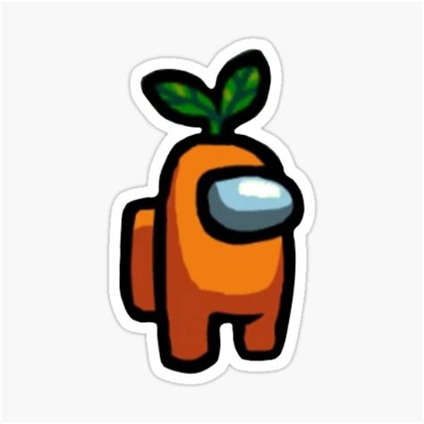 Orange Among Us Crewmate Carrot Sticker By Jacobter64 Redbubble