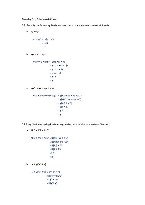 Draw A Logic Circuit Diagram For The Following Boolean Expression X Y Z Wiring Diagram