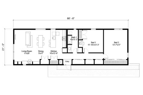 High Tech 2 Bedroom House Plan With Flat Roof