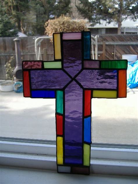 Cross Stain Glass Cross Stained Glass Diy Glass Crafts