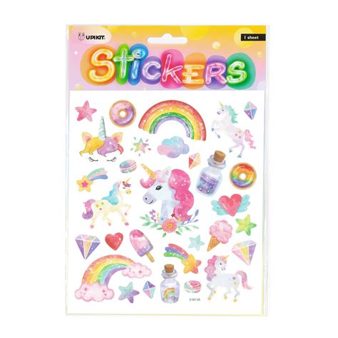 Stickers Unicorns Glittery Rainbows