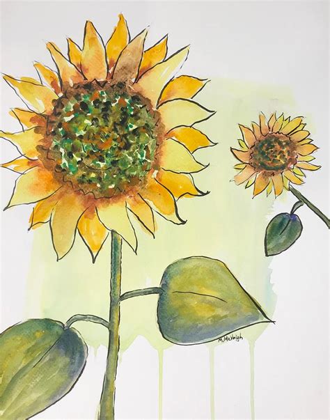 Sunflowers Painting By Marita Mcveigh Fine Art America