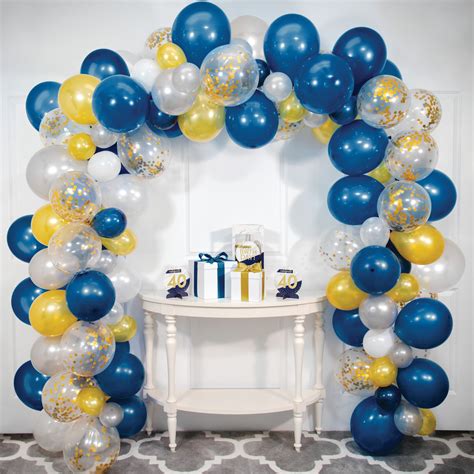 Blue And Gold Balloon Arch Kit Balloon Decorations Party Etsy