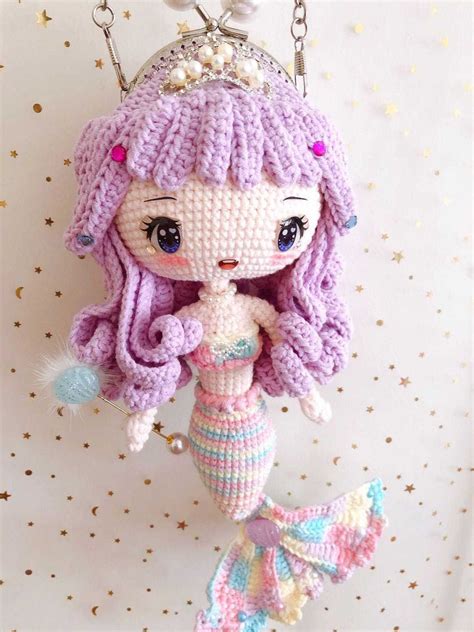 Amigurumi Crochet Mermaid Purse Mermaid Doll Bag Crossbody Etsy