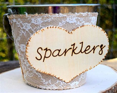 Wedding Sparklers Bucket Rustic Wedding Large Sparkler Bucket