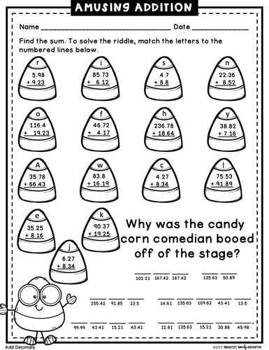 Halloween Math Riddles Decimals 5th Grade By Rebeccas Ready Resources