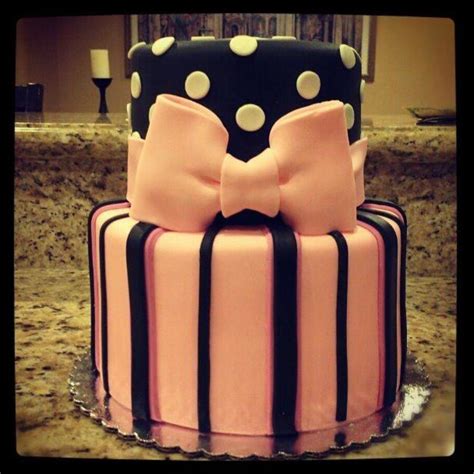 Polka Dots Stripes And Bow Cake Cakecentral Com