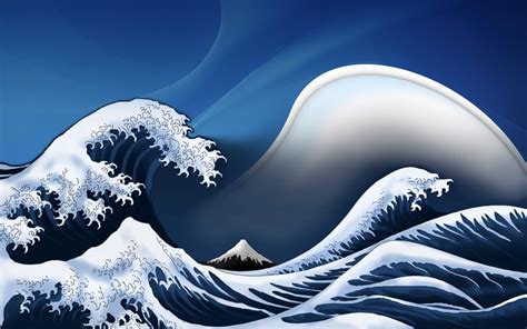 Waves Digital Art Artwork The Great Wave Off Kanagawa