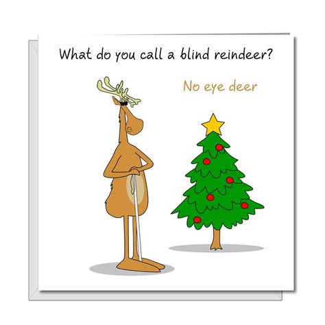 Funny Christmas Card Deerreindeer Joke Humorous Humour Cracker
