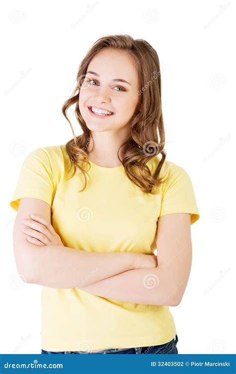 Portrait Of A Young Caucasian Teen Girl Stock Photo Image Of