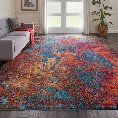 Glimmering With Lively Colour This Celestial Atlantic Area Rug Ripples