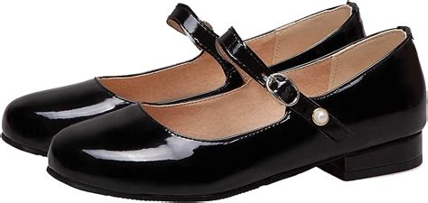 luxmax womens dolly shoes ballet flats with ankle strap patent mary jane shoes uk