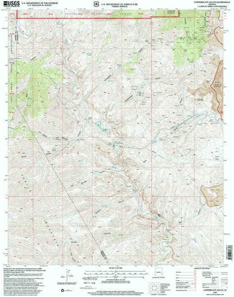 Yellowmaps Copperplate Gulch Az Topo Map 124000 Scale 7