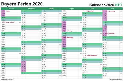 Neun gesetzliche feiertage gelten in ganz deutschland: Kalender 2020 Bayern | Kalender 2020