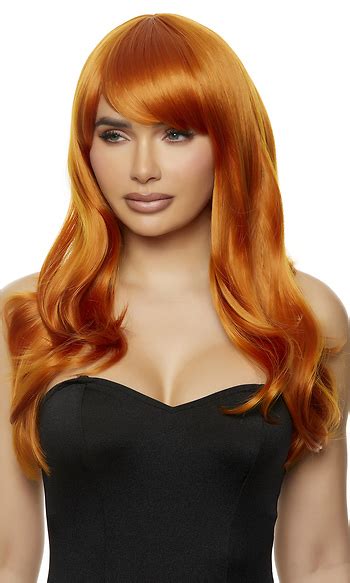 Adult Orange Wig With Curls 2999 The Costume Land