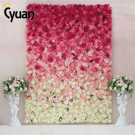 Artificial Flowers For Wedding Fake Silk Rose Flower Wall Diy