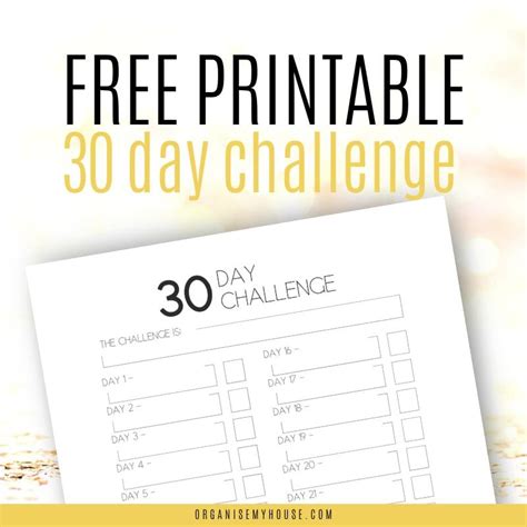 Free Printable Day Challenge Calendar Pdf A And Letter