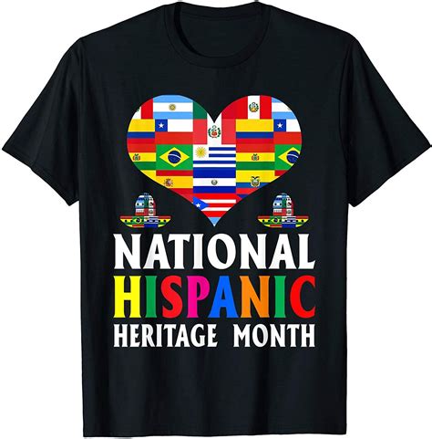 National Hispanic Heritage Month Heart T Shirt In 2020 T Shirt