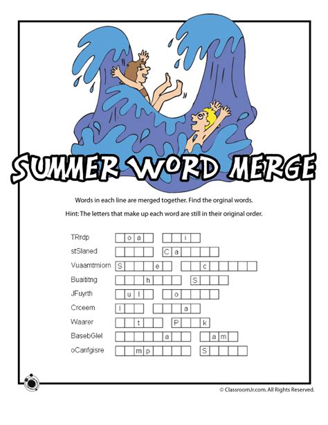 Summer Word Searches And Summer Word Puzzles Woo Jr