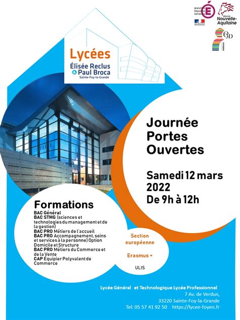 Journée Portes Ouvertes Du Samedi 12 Mars 2022 Lycées Élisée Reclus