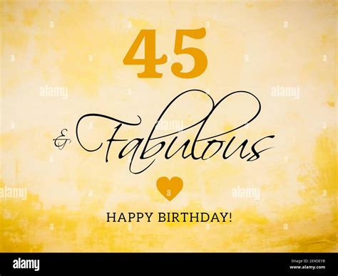 45th Birthday Card Wishes Illustration Stock Photo Alamy