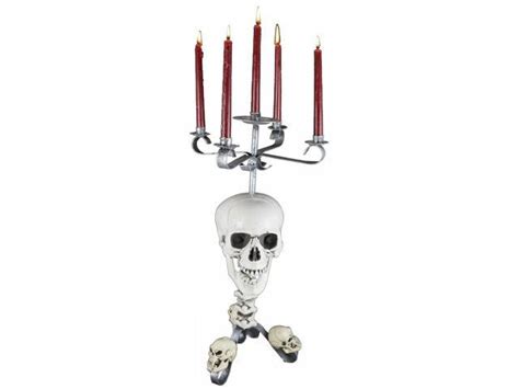 Skull Candelabra Gothic Candle Holder Creepy Decor Decoration