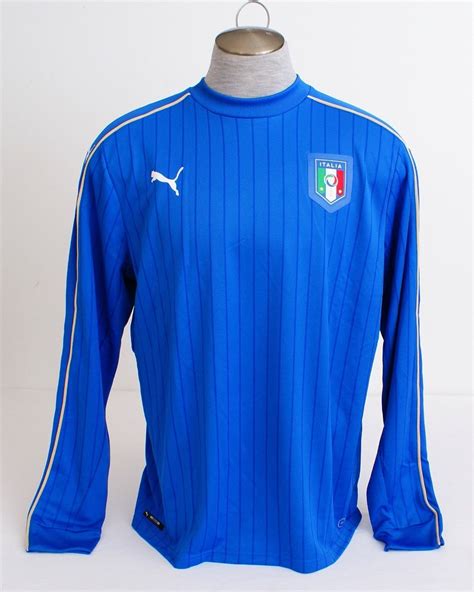 Puma Cell Blue Figc Italia National Football Team Long Sleeve Jersey