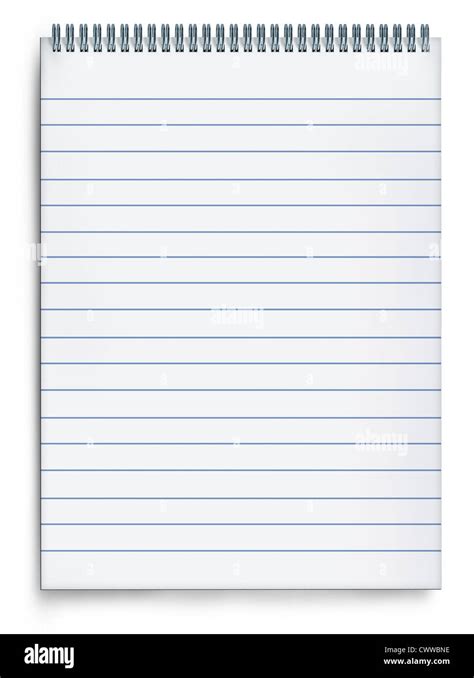 Blank Notepad Book On A White Background With Striped Paper And Metal