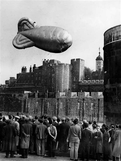 Battle Of Britain British Barrage Balloons London Bw Photo