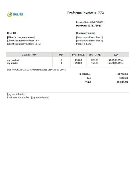 Proforma Invoice Definition Sample And Creation