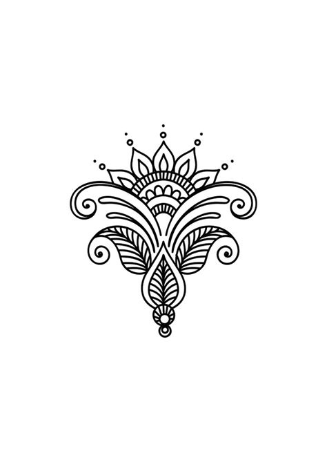 Decorative Henna Design Free Svg File Svg Free Files Free Svg Henna