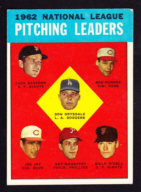 1963 topps 7 don drysdale jack sanford bob purkey joe jay mahaffey billy o dell ebay