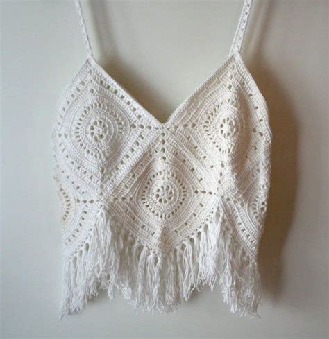 Crochet Pattern Top With Fringes Boho Top Granny Square Top Pattern