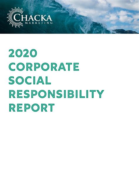 Corporate Social Responsibility Report Chacka Marketing