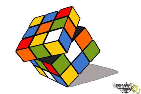 How To Draw A Rubik Cube In 3 Easy Steps Step By Step