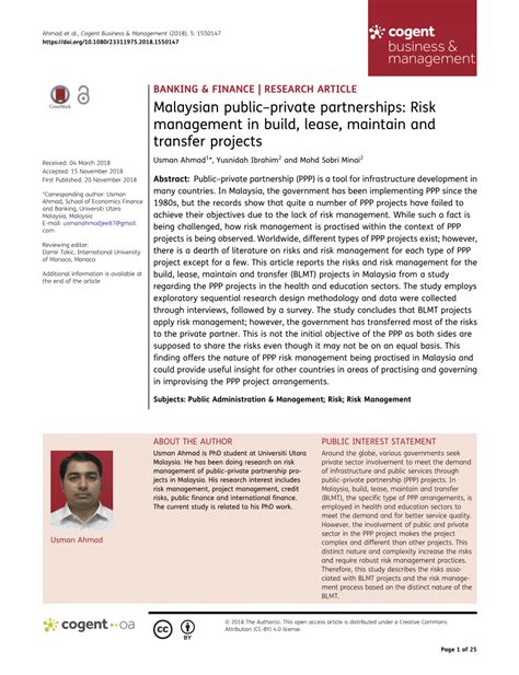 Provide a legal structure to pool resources and to gather critical mass; (PDF) Malaysian Public Private Partnerships: Risk ...