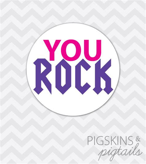 Rockstar Thank You Tags 175 Inches Pigskins And Pigtails