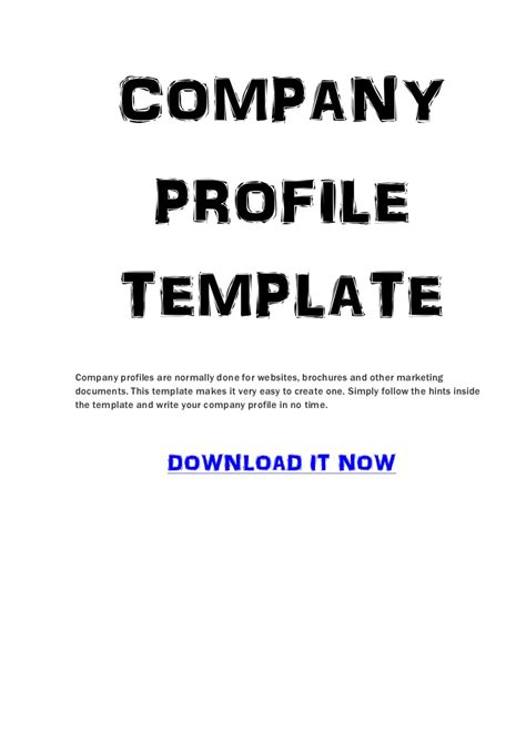 Furniture company profile sample in word. Company Profile Template
