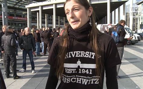 German Protester Who Wore University Of Auschwitz 1941 T Shirt Faces