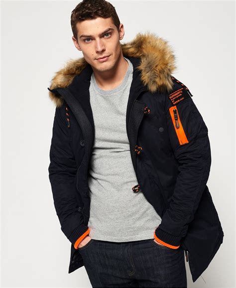 men s sd 3 parka jacket in super dark navy superdry uk