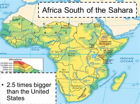 Filling nearly all of northern africa, it measures approximately 3,000 miles (4,800 km) from east to west and between 800 to 1,200 miles from north to south and has a total area of some 3,320,000 square miles (8,600. 25 Lovely Africa South Of The Sahara Map
