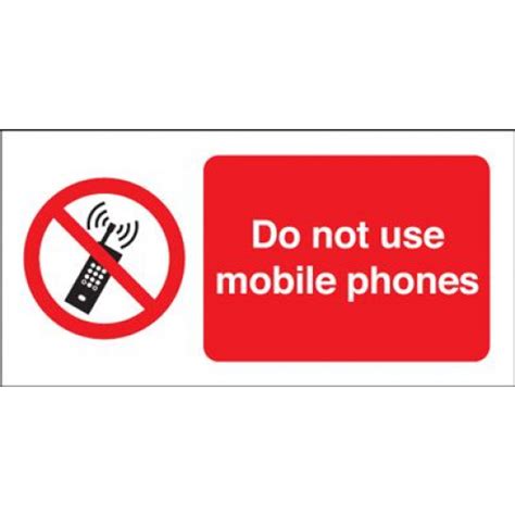 Do Not Use Mobile Phones Prohibition Safety Sign Landscape Blitz Media