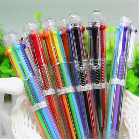 3 Pcs Multicolor Ball Pen Office Pen Multi Function 6 Color Suit