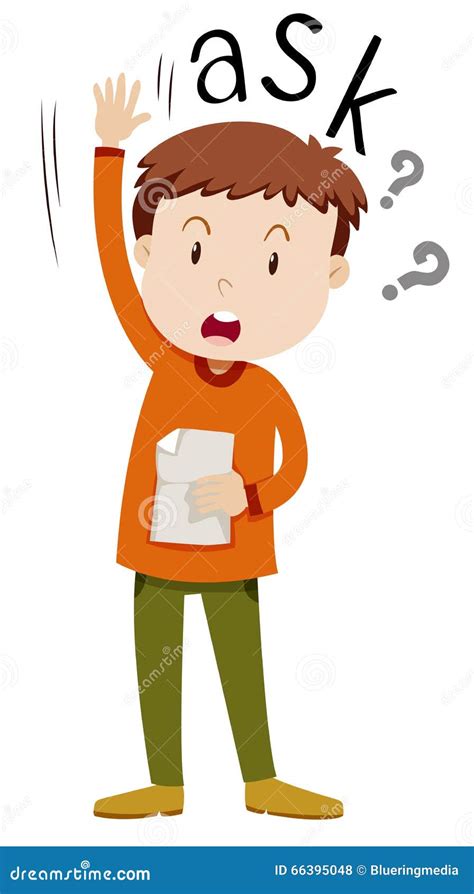 Boy With Paper Asking Questions Stock Vector Illustration Of Notes