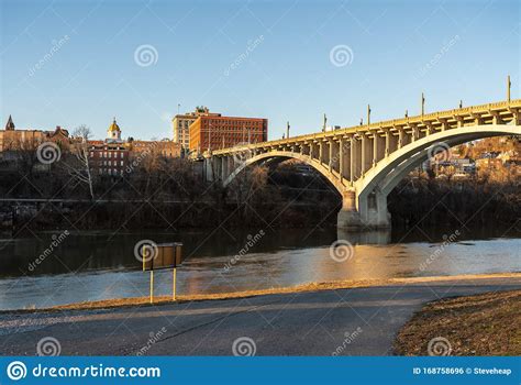 Downtown Area Of Fairmont In West Virginia Taken Over The River