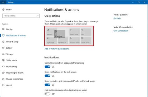 How To Organize Windows 10 Action Center Quick Actions Buttons
