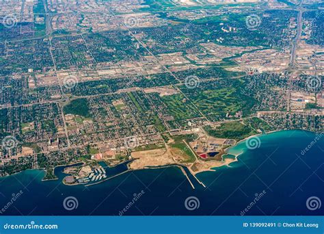 Aerial View Of The Mississauga Area Cityscape Stock Image Image Of