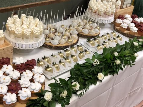 Burgundy And White Dessert Table Wedding Dessert Table Bridal Shower
